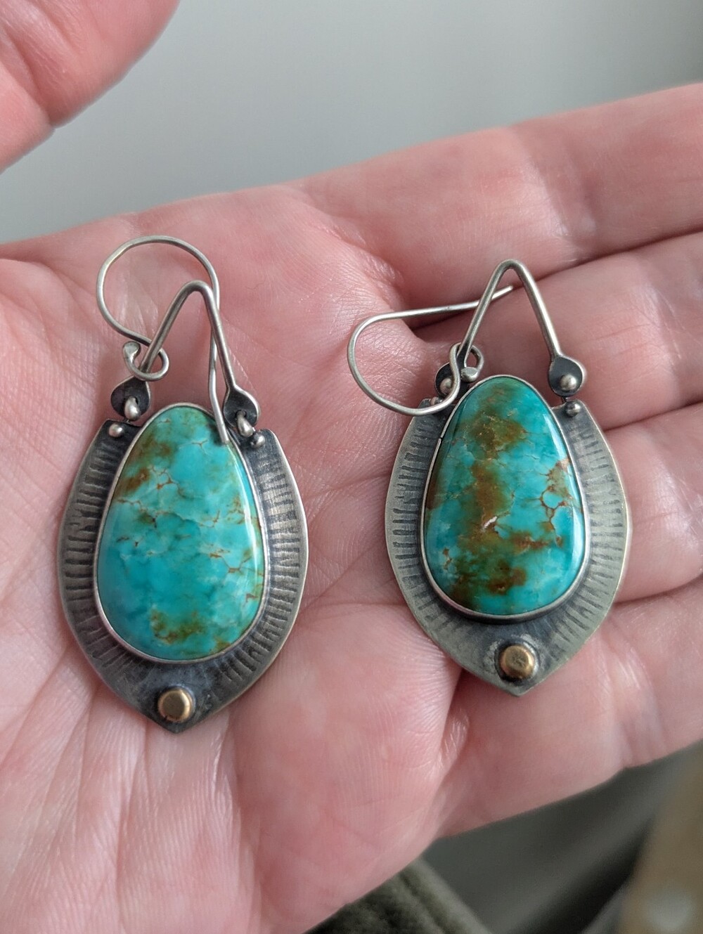 Sonoran Mountain Turquoise Drop Earrings - Sterling Silver